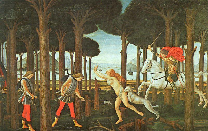 Sandro Botticelli Panel II of The Story of Nastagio degli Onesti china oil painting image